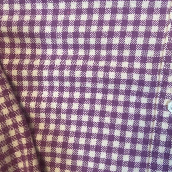 Lands End Purple Check Long Sleeve Button Front Flannel Shirt Women Size Medium - Picture 6 of 11
